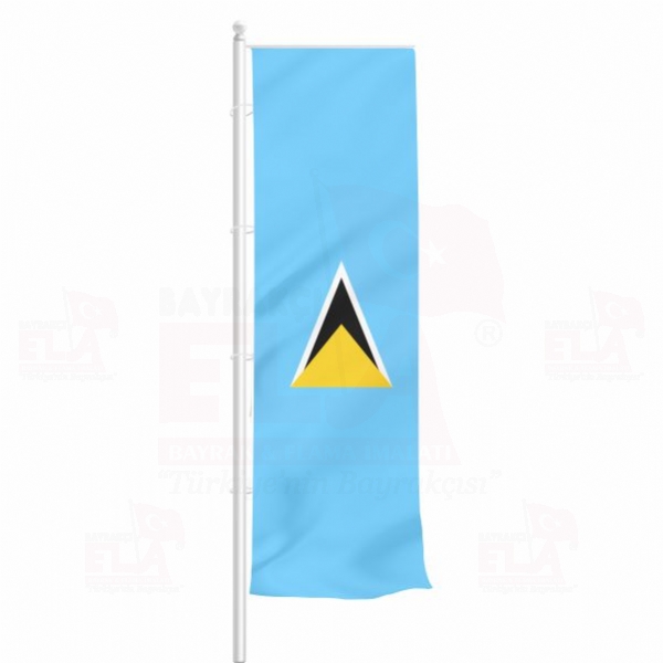 Saint Lucia Yatay ekilen Flamalar ve Bayraklar