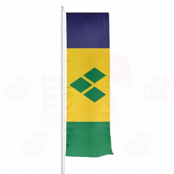 Saint Vincent ve Grenadinler Yatay Çekilen Flamalar ve Bayraklar