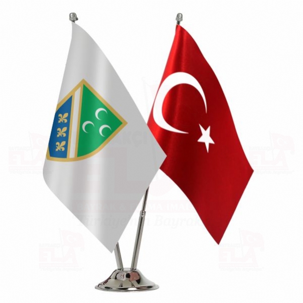 Sancak Türkleri 2 li Masa Bayrağı
