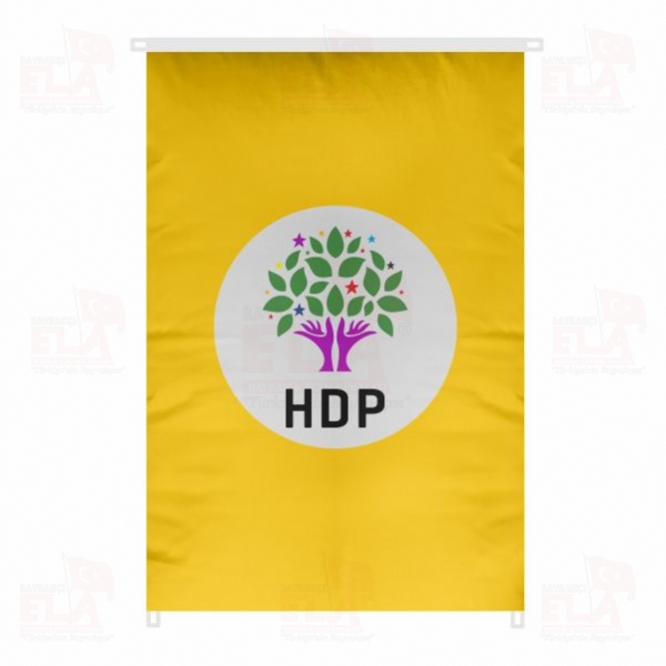 Sar� Hdp Halklar�n Demokratik Partisi Bina Boyu Bayraklar