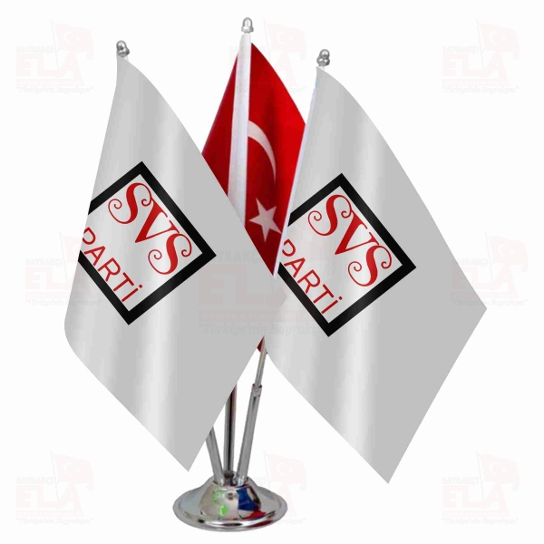Sevgi ve Sayg� Partisi Logolu ��l� Masa Bayra��