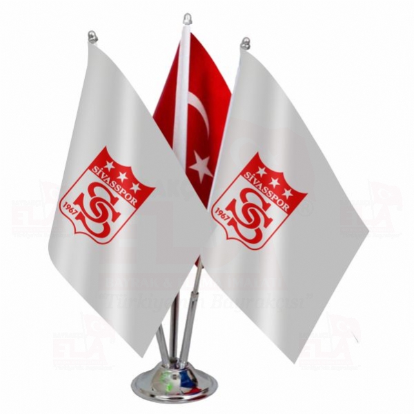 Sivasspor Logolu Üçlü Masa Bayrağı