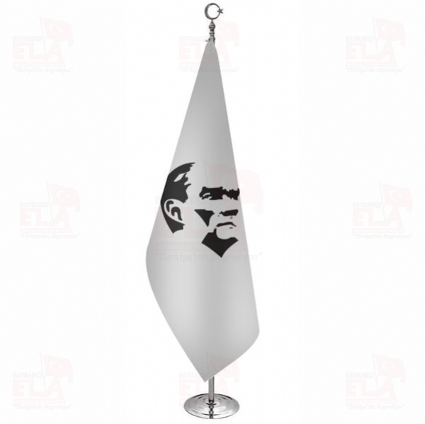 Siyah Beyaz Atat�rk Telal� Makam Bayra��