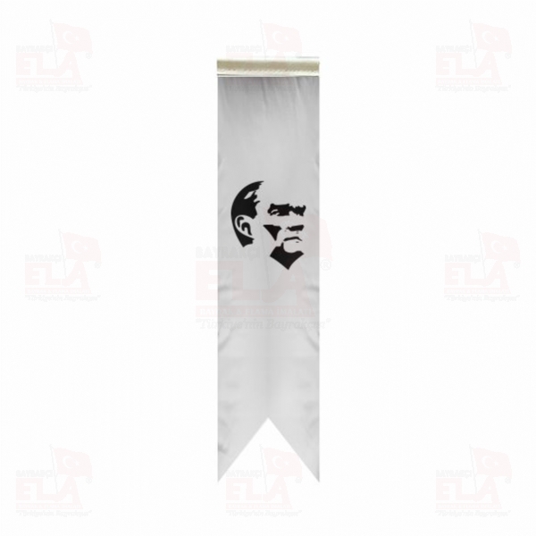 Siyah Beyaz Atat�rk �zel Logolu Masa Bayra��