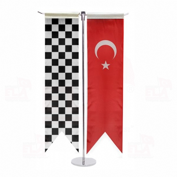 Siyah Beyaz Finish T Masa Flamas�