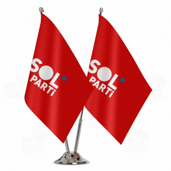 Sol Parti İkili Masa Bayrağı