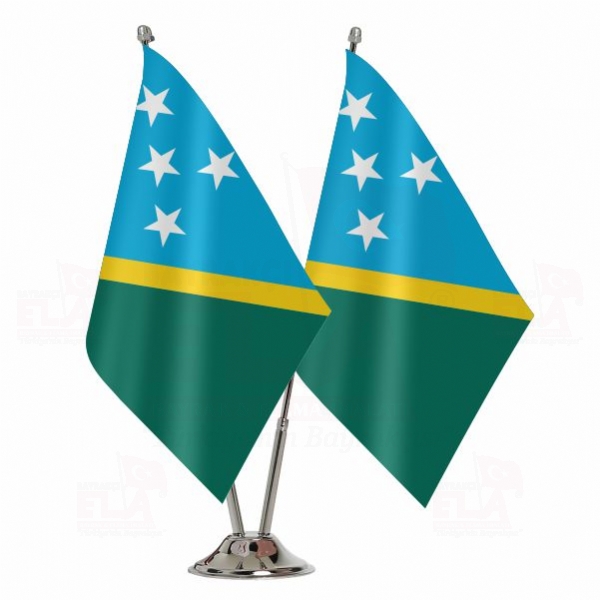 Solomon Adaları İkili Masa Bayrağı