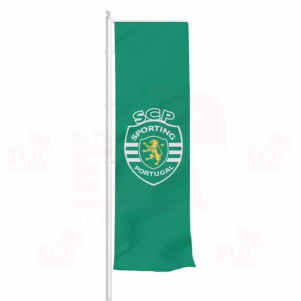 Sporting Lizbon Yatay �ekilen Flamalar ve Bayraklar