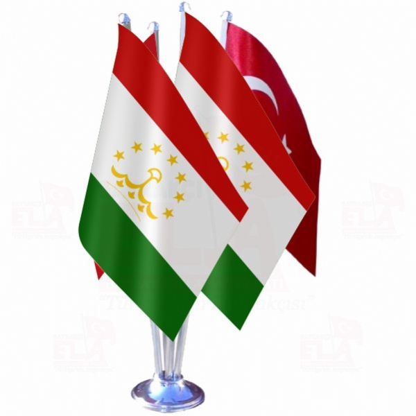 Tacikistan Dörtlü Özel Masa Bayrağı