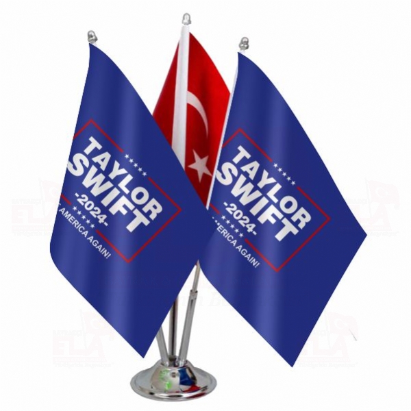 Taylor Sw�ft 2024 Save Amer�ca Aga�n Logolu ��l� Masa Bayra��