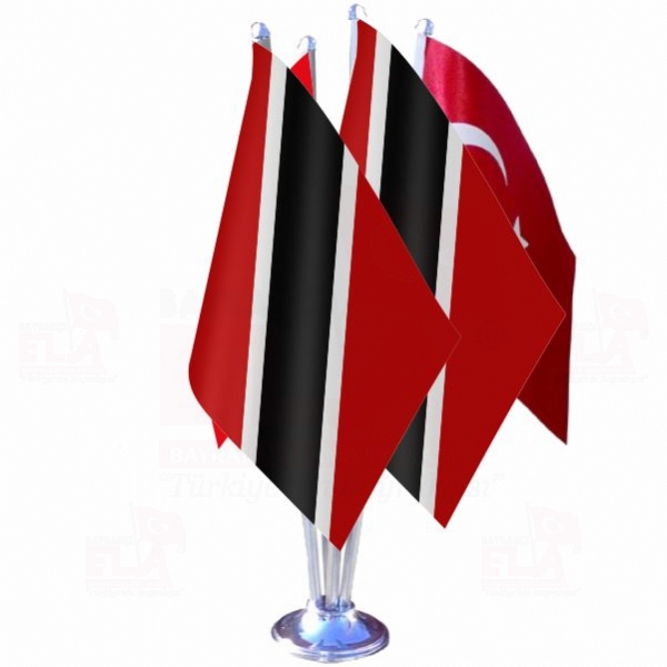 Trinidad ve Tobago Dörtlü Özel Masa Bayrağı
