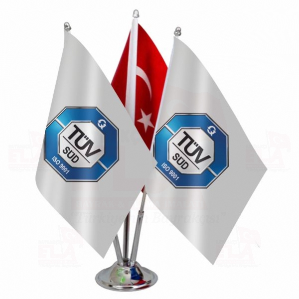 T�V S�D ISO 9001 Logolu ��l� Masa Bayra��