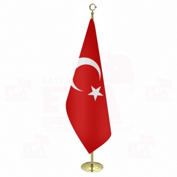 Türk Makam Bayrağı Gold Direkli Tasarımları