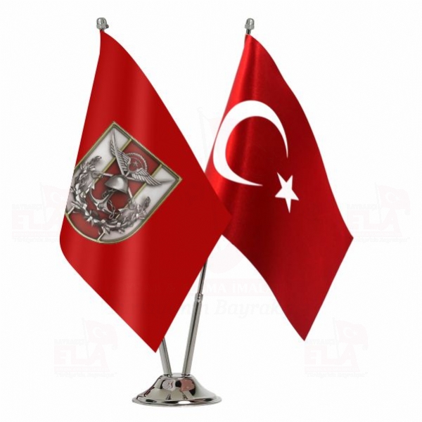 Türk Silahlı Kuvvetleri 2 li Masa Bayrağı