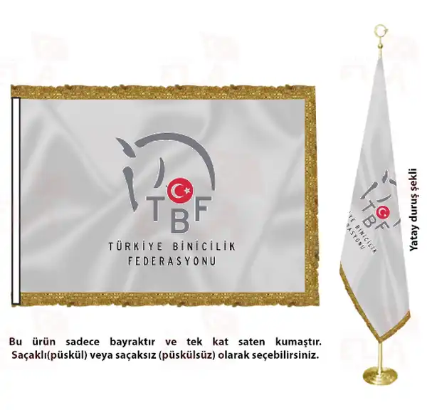 Türkiye Binicilik Federasyonu Saten Makam Flaması