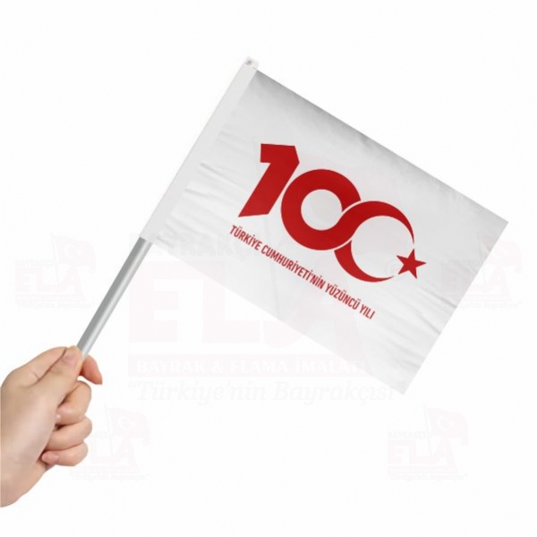 T�rkiye Cumhuriyetinin 100.Y�l� Sopal� Bayrak ve Flamalar