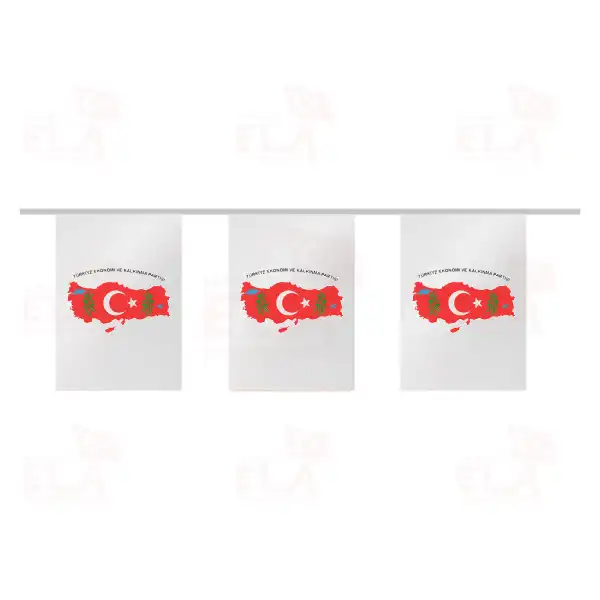 Trkiye Ekonomi ve Kalknma Partisi pe Dizili Flamalar ve Bayraklar