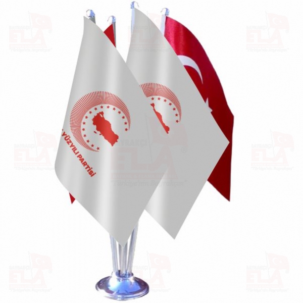 T�rkiye Y�zy�l� Partisi D�rtl� �zel Masa Bayra��