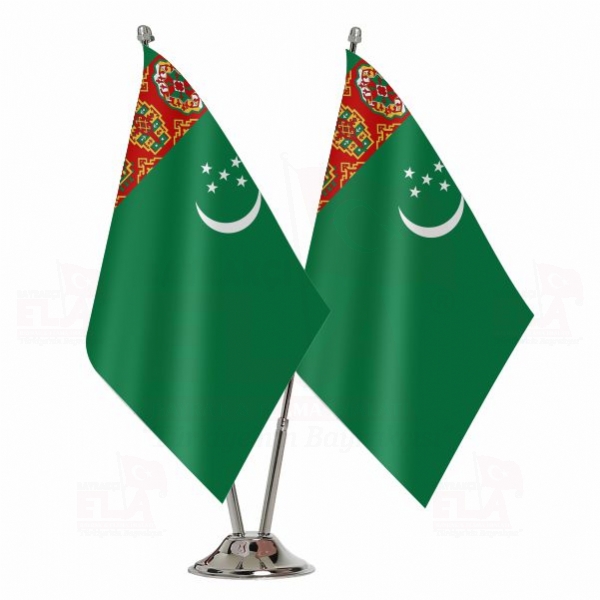 Türkmenistan İkili Masa Bayrağı
