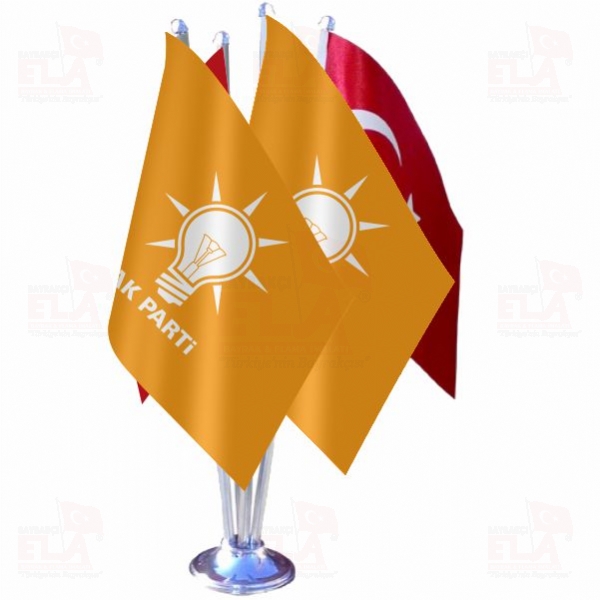 Turuncu Ak Parti D�rtl� �zel Masa Bayra��
