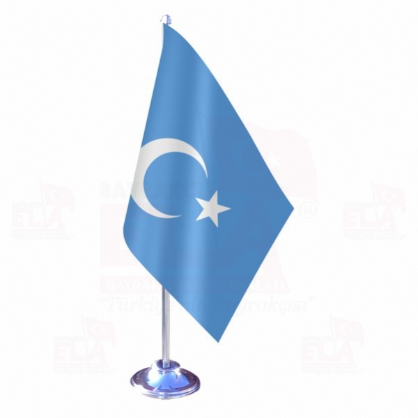 Uygur Türkleri Tekli Masa Bayrağı