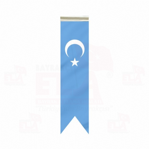 Uygur Türkleri Özel Logolu Masa Bayrağı