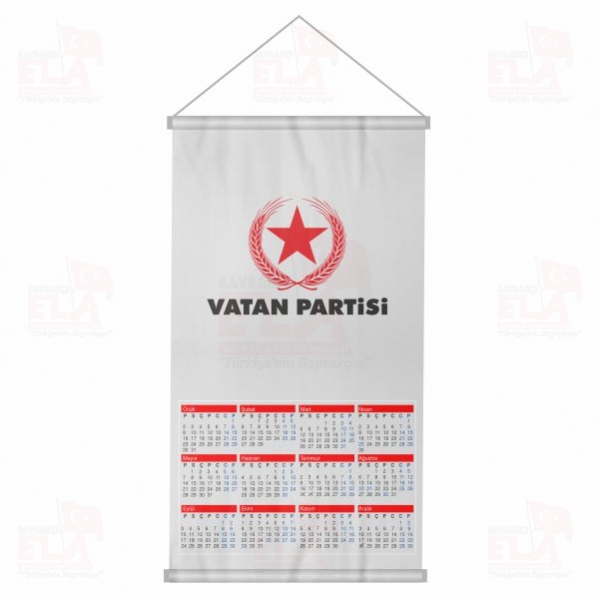 Vatan Partisi Bez Takvim Dijital Bask� Vatan Partisi Duvar Takvim