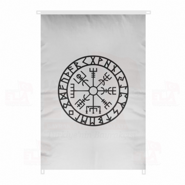 Viking Sembol� Nordic Pusula Bina Boyu Bayraklar