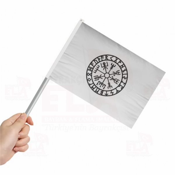 Viking Sembol� Nordic Pusula Sopal� Bayrak ve Flamalar