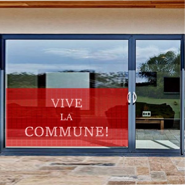 Vive la Commune Cam Sticker Etiket Vive la Commune Cam Yap��kan� Vive la Commune Cam Yaz�s�