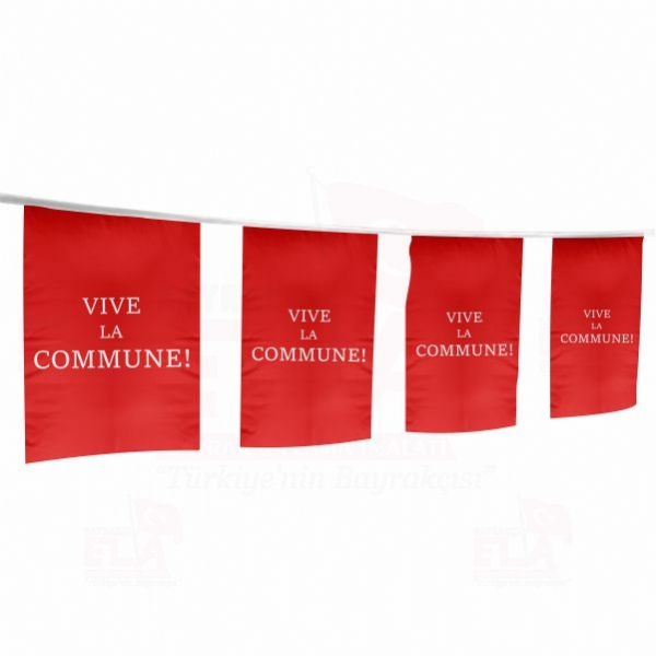 Vive la Commune �pe Dizili Flamalar ve Bayraklar