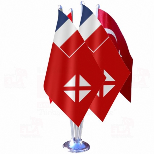 Wallis ve Futuna D�rtl� �zel Masa Bayra��