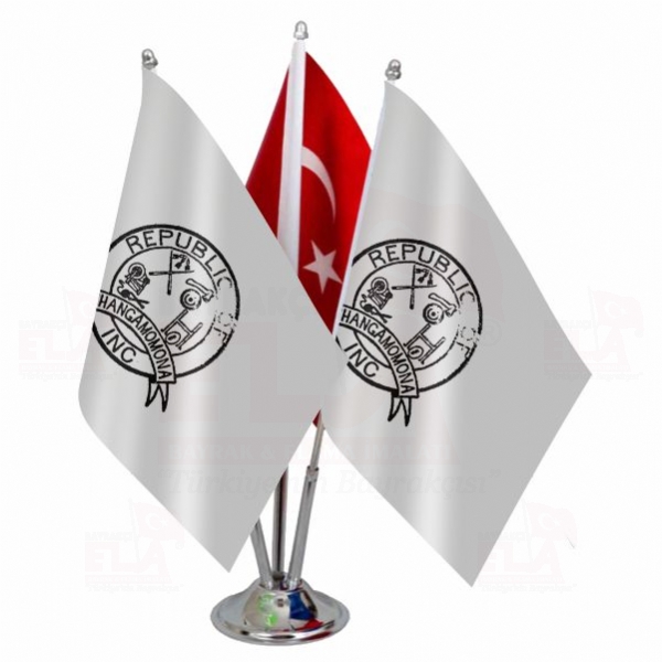 Whangamomona Logolu Üçlü Masa Bayrağı