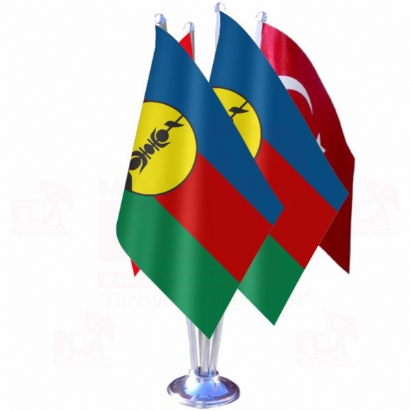 Yeni Kaledonya Dörtlü Özel Masa Bayrağı