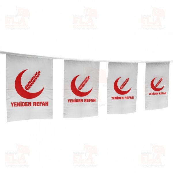 Yeniden Refah Partisi �pe Dizili Flamalar ve Bayraklar
