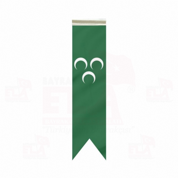 Yeşil 3 Hilal Özel Logolu Masa Bayrağı