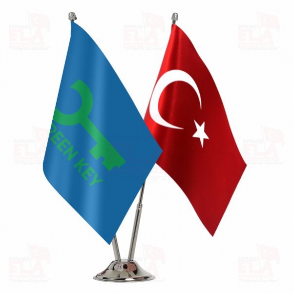 Ye�il Anahtar 2 li Masa Bayra��
