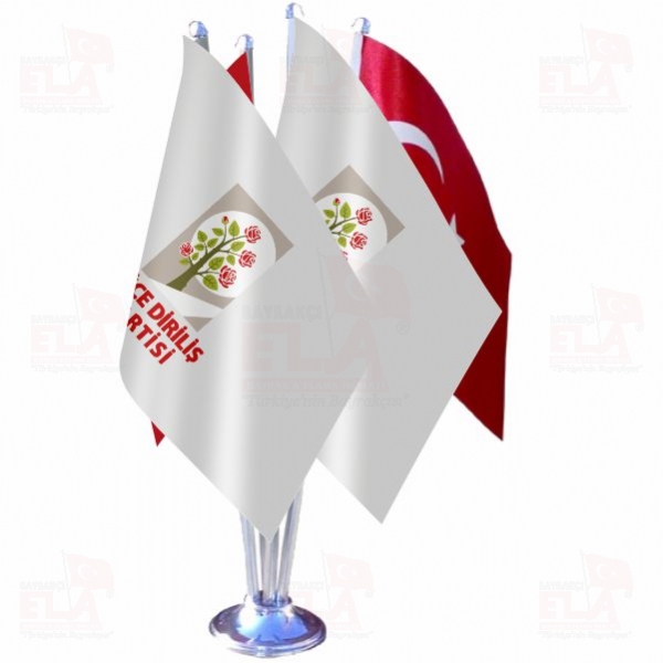 Y�ce Dirili� Partisi D�rtl� �zel Masa Bayra��