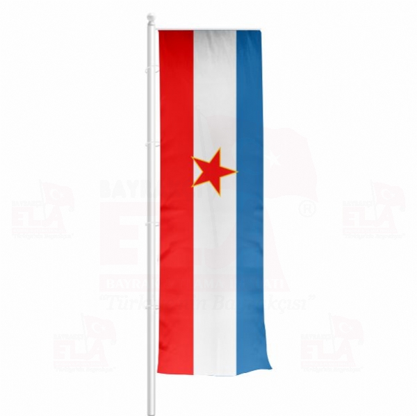 Yugoslavya Yatay �ekilen Flamalar ve Bayraklar