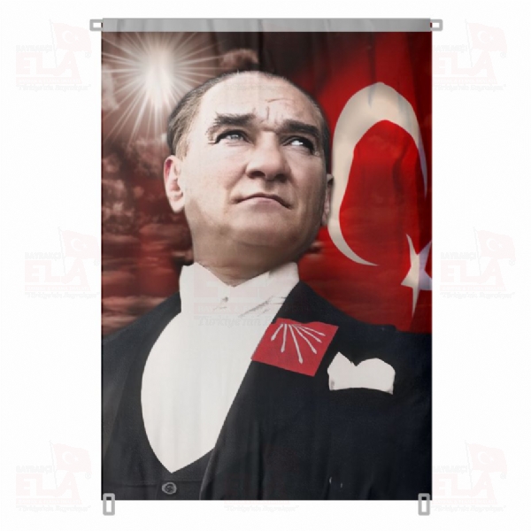 Atat�rk Posterleri Yakas�nda Chp Armas� Atat�rk Sivil CHP Rozeti No 111 Atat�rk Posterleri Yakas�nda 6 Ok var
