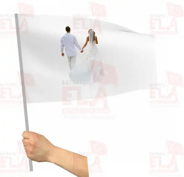 Benimle Evlenirmisin Pankartı Sopalı Bayrak ve Flamalar