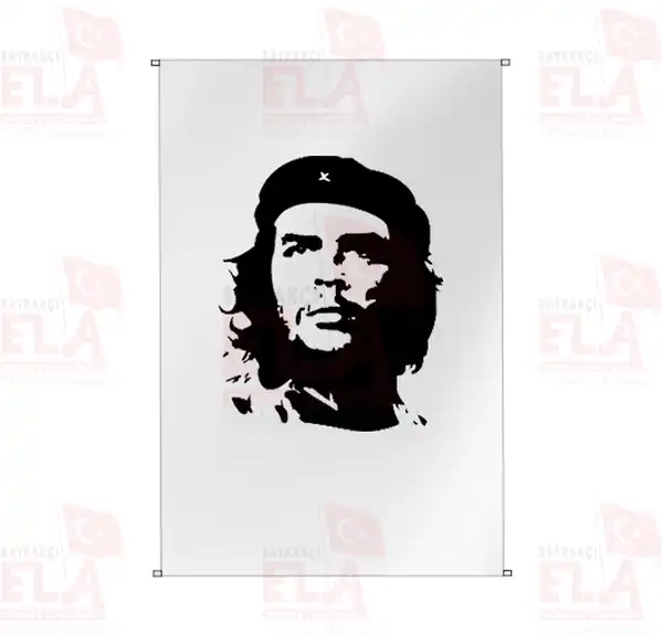 Che Guevara Bina Boyu Flamalar ve Bayraklar