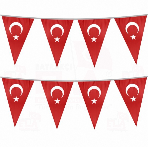 İpe Dizili Üçgen Türk Bayrağı (15x22,5)