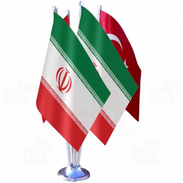 İran Dörtlü Özel Masa Bayrağı
