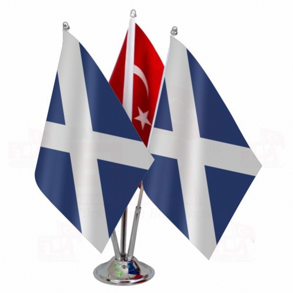 İskoçya Logolu Üçlü Masa Bayrağı