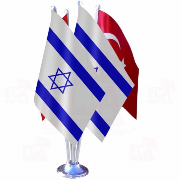 İsrail Dörtlü Özel Masa Bayrağı