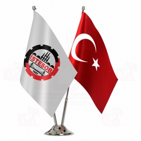 İstanbul Esnaf ve Sanatkarlar Odaları Birliği 2 li Masa Bayrağı