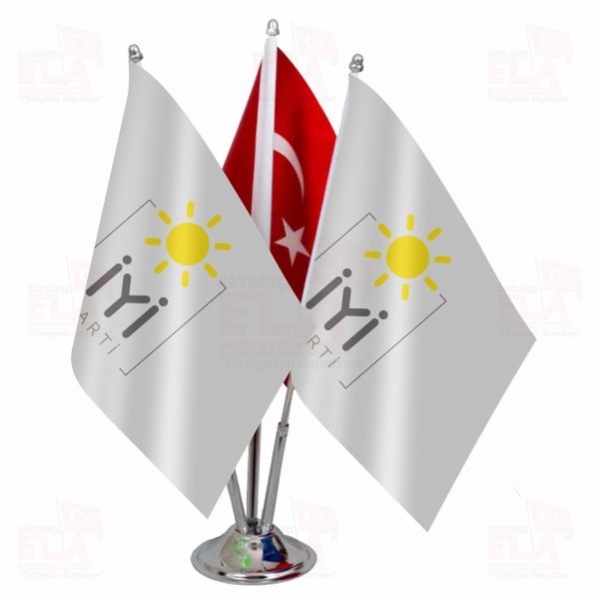 iyi Parti Logolu ��l� Masa Bayra��