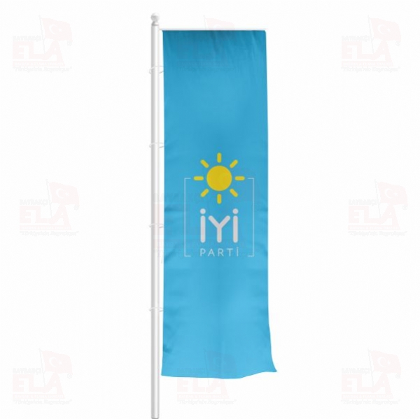 iyi Parti Mavi Yatay �ekilen Flamalar ve Bayraklar