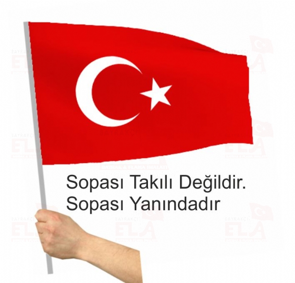 50x75 Sopalı Türk Bayrağı